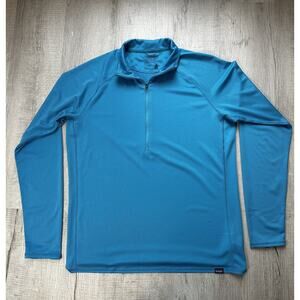 Men’s Patagonia Midweight Capilene Baselayer Blue Quarter Zip Large